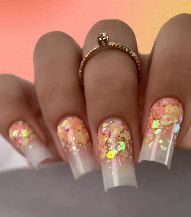 Гель для дизайна с глиттером Bubble tea 05