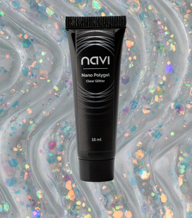 Полигель для наращивания и моделирования Nano Polygel Clear Glitter 15 мл