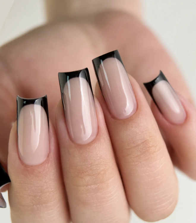 Цветной гель-лак Black French 02