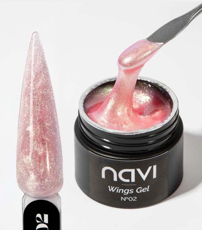 Гель для наращивания и укрепления с шиммером Wings gel 02