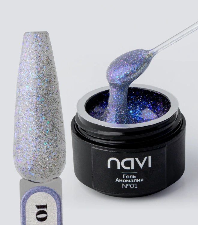 Светоотражающий гель с хлопьями юки Аномалия 01