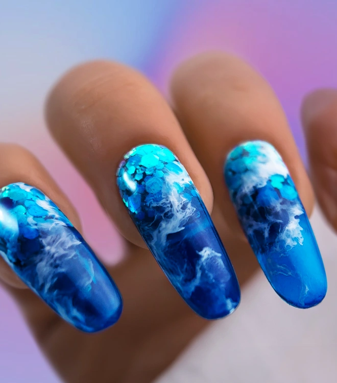 Гель для дизайна с глиттером Bubble tea 02