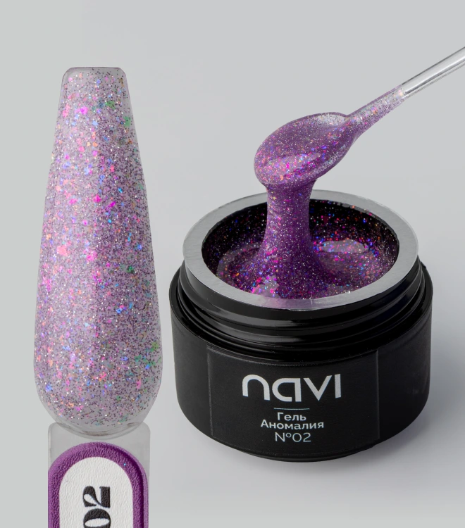 Светоотражающий гель с хлопьями юки Аномалия 02