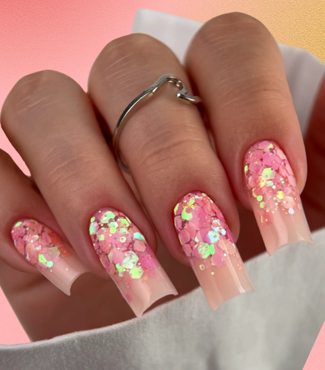 Гель для дизайна с глиттером Bubble tea 06