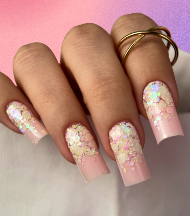 Гель для дизайна с глиттером Bubble tea 04