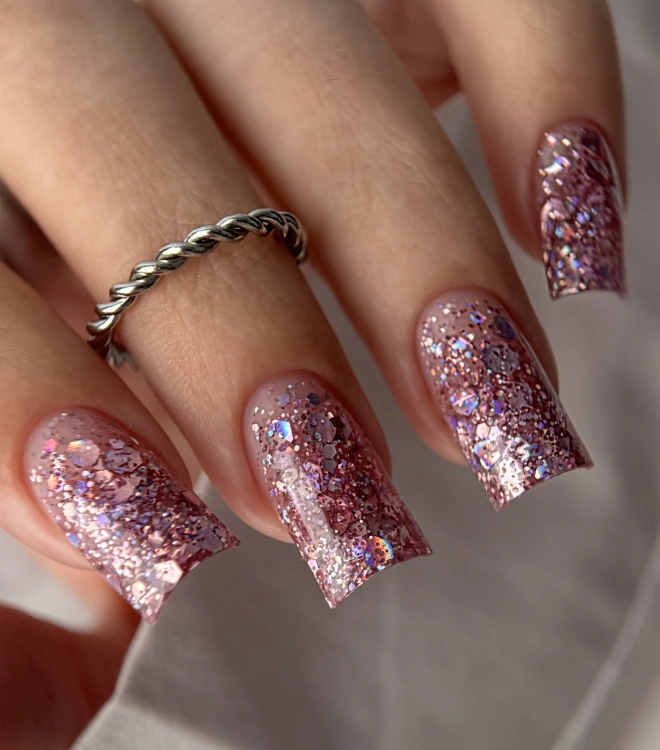 Полигель для наращивания и моделирования Violet Glitter 15 мл