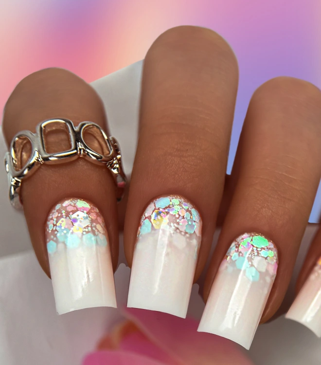 Гель для дизайна с глиттером Bubble tea 01