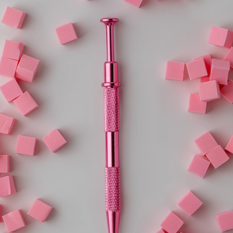 Набор для аэропуффинга с розовыми спонжами